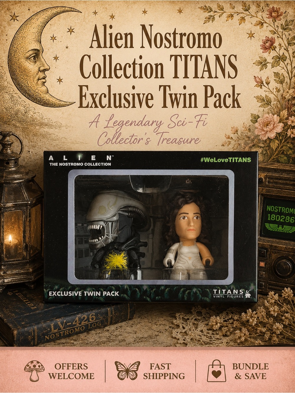 Alien Nostromo Collection TITANS Exclusive Twin Pack NIB Vinyl Figures